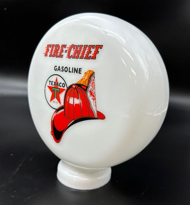 TEXACO FIRE CHIEF 8" Glass Mini Gas Pump Globe - FREE SHIPPING!!