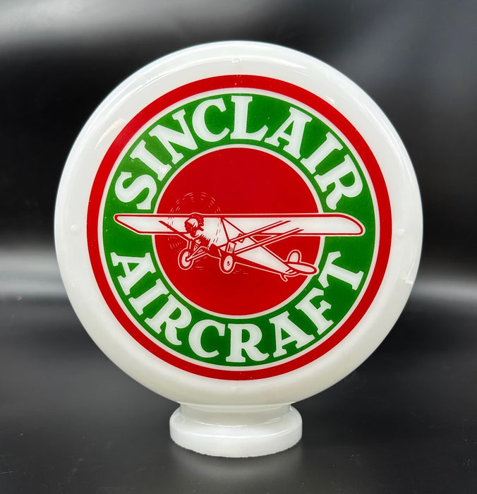 SINCLAIR AIRCRAFT 8" Mini Glass Gas Pump Globe - FREE SHIPPING!!