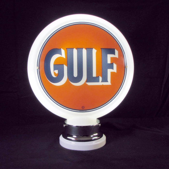 GULF Glass Body Gas Pump Globe with 10" Faces