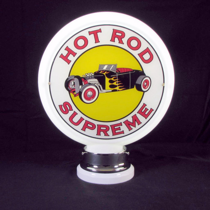 HOT ROD SUPREME Glass Body Ad Globe with 10" Faces