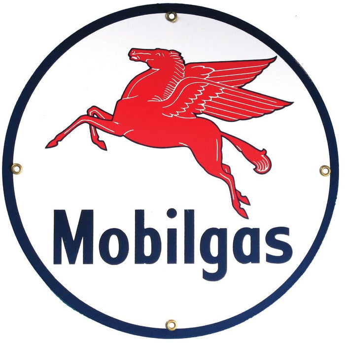 MOBILGAS 12" Porcelain Sign