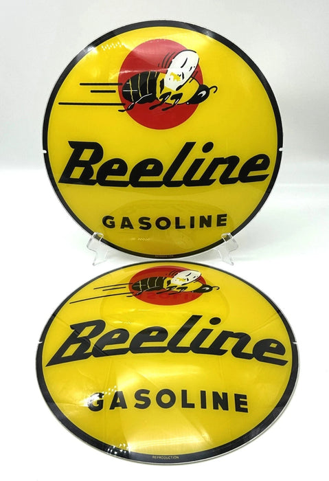 BEELINE GASOLINE 13.5" GLASS FACES FOR GAS PUMP GLOBE (SET OF 2)