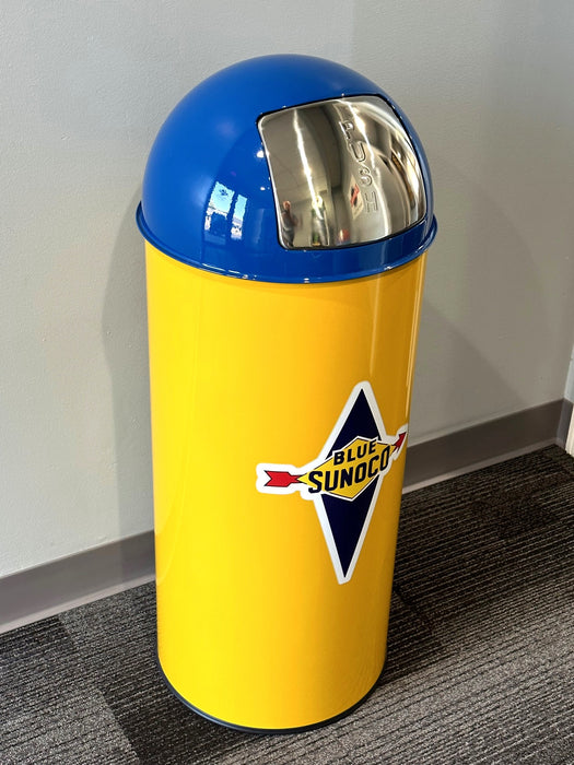 BLUE SUNOCO Bullet Style Trash Can - FREE SHIPPING!