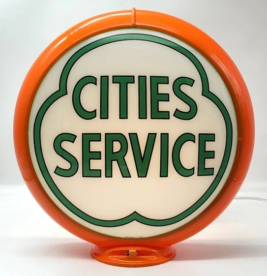 CITIES SERVICE GREEN 13.5" Gas Pump Globe