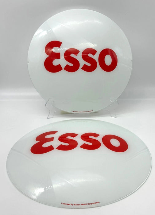 ESSO 13.5" GLASS FACES FOR GAS PUMP GLOBE (SET OF 2)