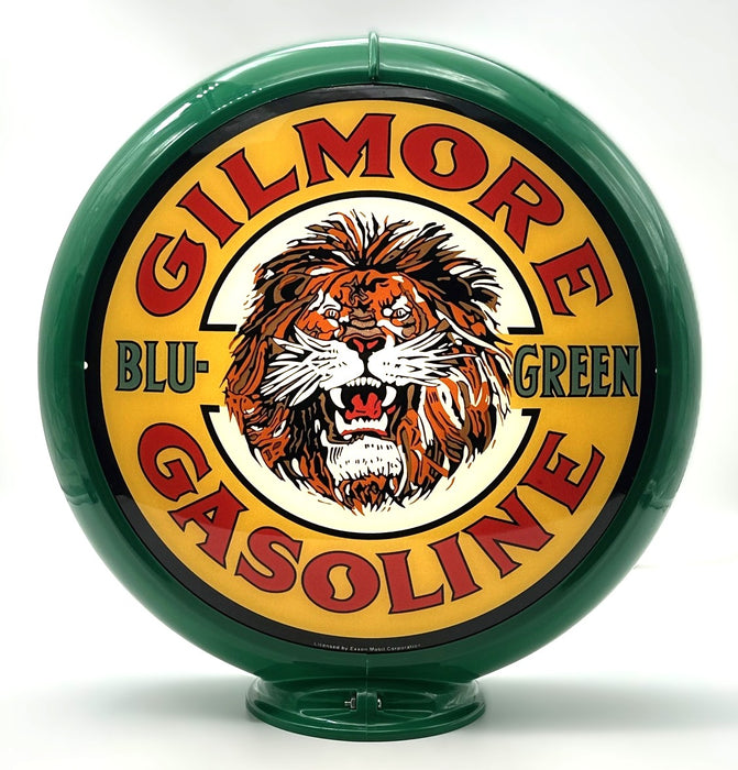 GILMORE BLU-GREEN GASOLINE 13.5" Gas Pump Globe
