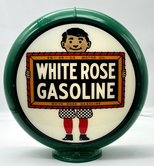 WHITE ROSE BOY GASOLINE 13.5" Ad Globe