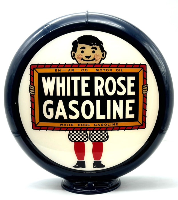 WHITE ROSE BOY GASOLINE 13.5" Ad Globe