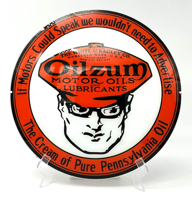 OILZUM 13.5" Gas Pump Globe Glass Face / Lens  (FREE SHIPPING)