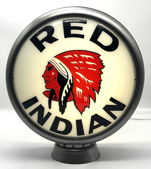 RED INDIAN 13.5" GAS PUMP GLOBE - FREE SHIPPING!!