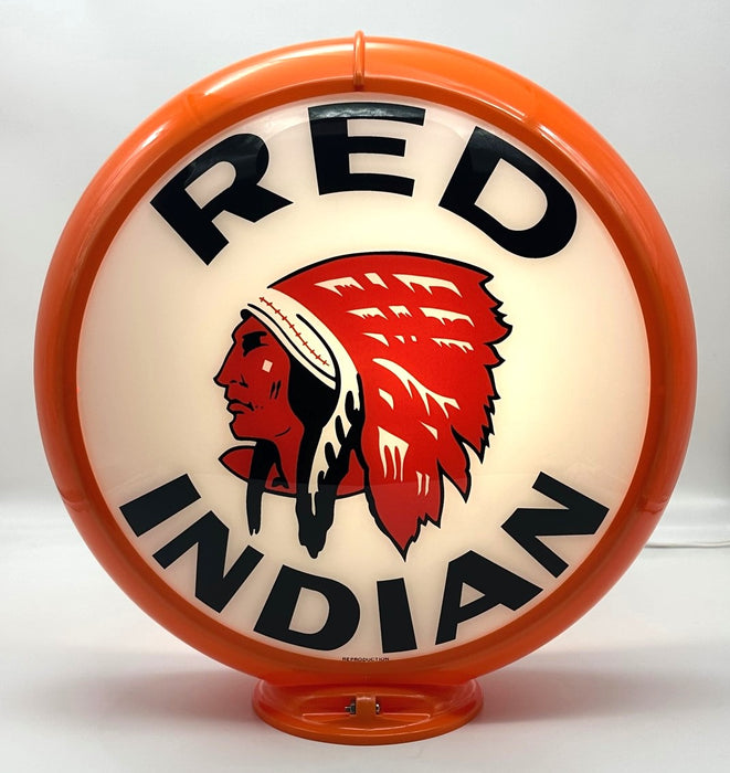 RED INDIAN 13.5" GAS PUMP GLOBE - FREE SHIPPING!!