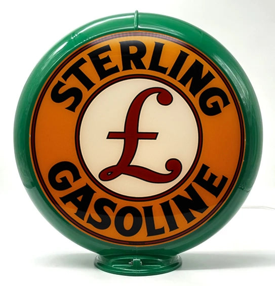 STERLING GASOLINE 13.5" GAS PUMP GLOBE - FREE SHIPPING