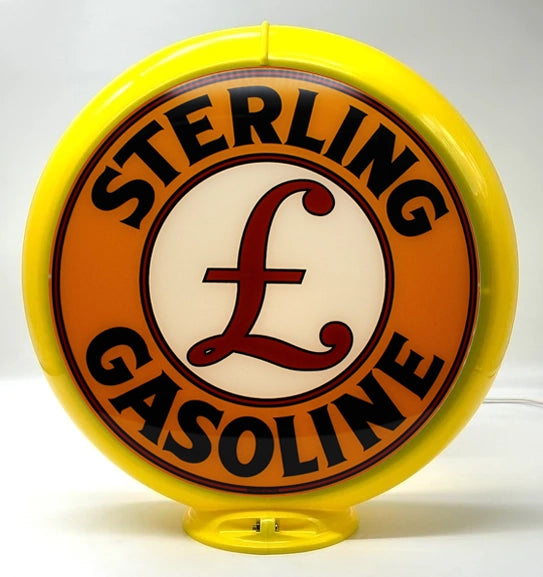 STERLING GASOLINE 13.5" GAS PUMP GLOBE - FREE SHIPPING