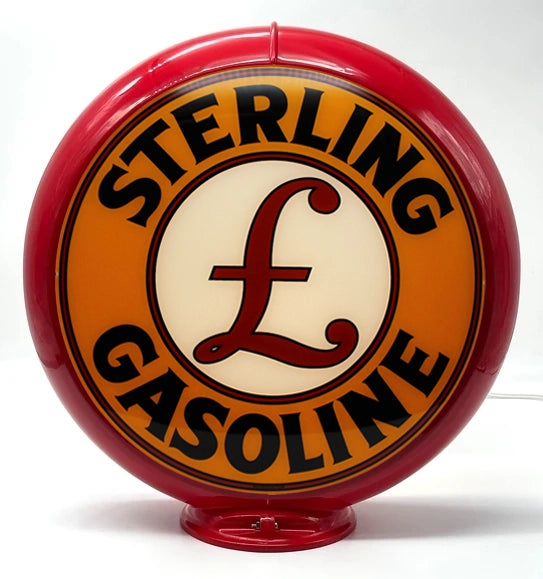 STERLING GASOLINE 13.5" GAS PUMP GLOBE - FREE SHIPPING