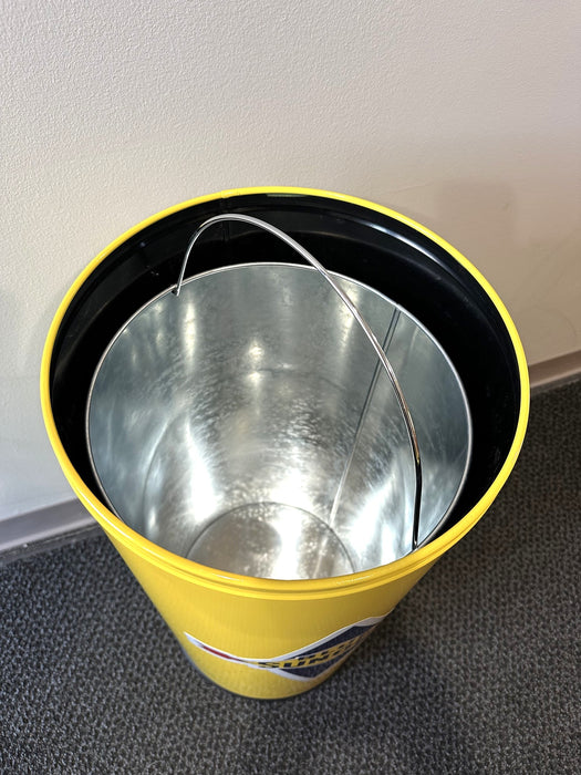 BLUE SUNOCO Metal Bullet Style Trash Can - FREE SHIPPING!