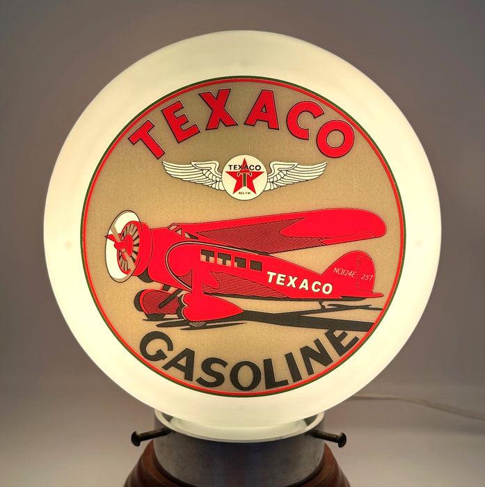 TEXACO AVIATION GASOLINE 8" MINI GLASS GLOBE (GLOBE ONLY)