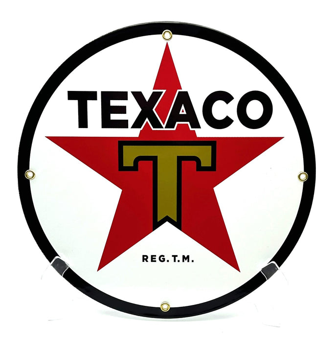 TEXACO STAR 12" PORCELAIN SIGN - FREE SHIPPING!!