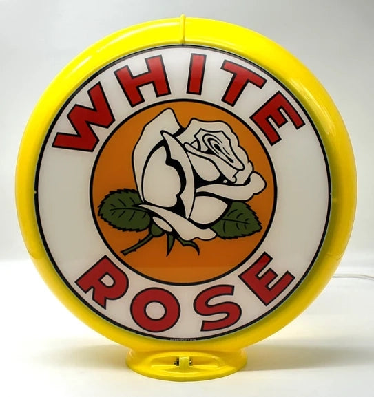 WHITE ROSE FLOWER 13.5" Ad Globe