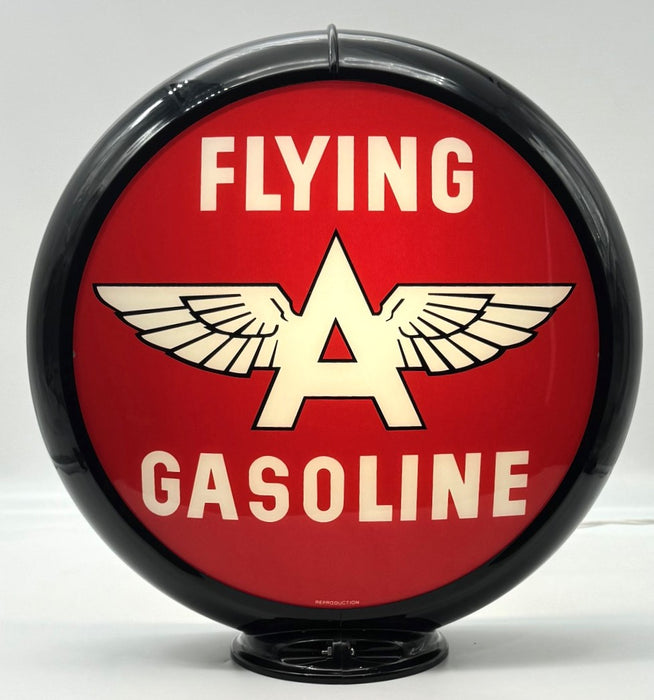 FLYING A RED BACKGROUND 13.5" Gas Pump Globe