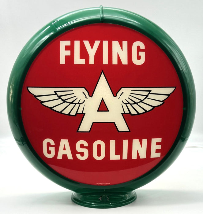 FLYING A RED BACKGROUND 13.5" Gas Pump Globe