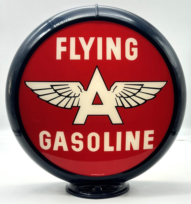 FLYING A RED BACKGROUND 13.5" Gas Pump Globe