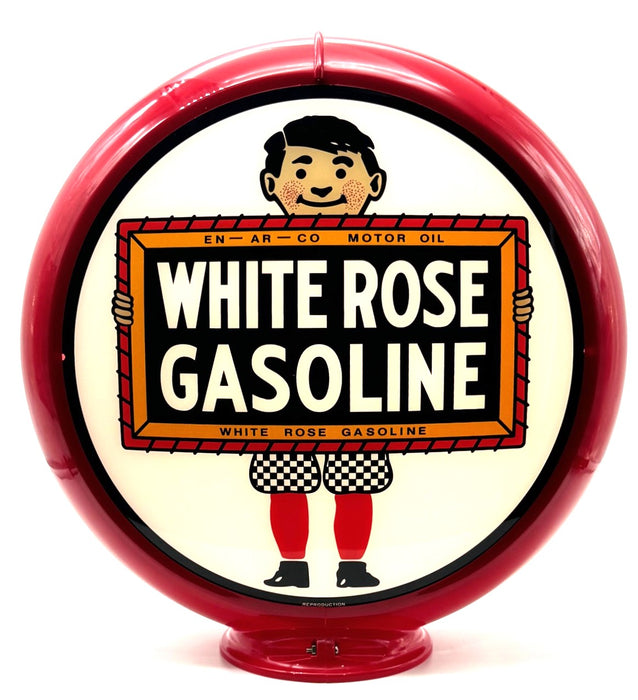 WHITE ROSE BOY GASOLINE 13.5" Ad Globe