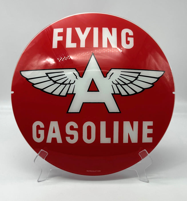 FLYING A RED BACKGROUND 13.5" Glass Face for Gas Pump Globe