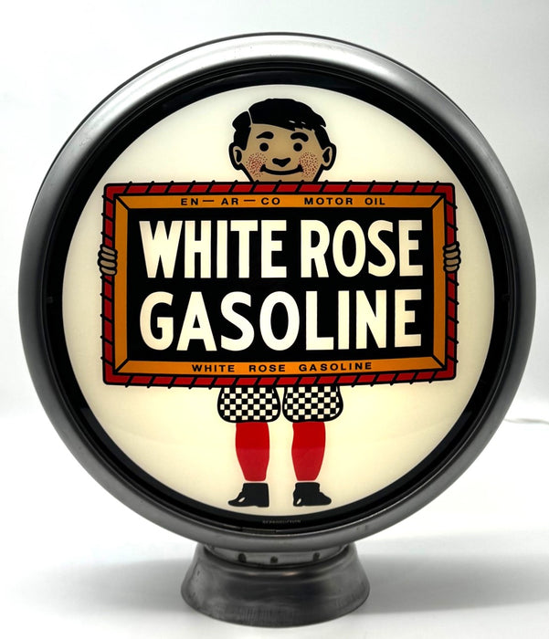 WHITE ROSE BOY GASOLINE 13.5" Ad Globe