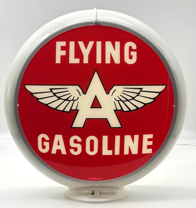 FLYING A RED BACKGROUND 13.5" Gas Pump Globe