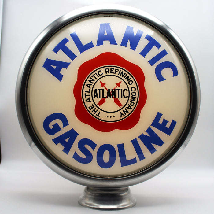 ATLANTIC "FRIED EGG" GASOLINE 15" Gas Pump Globe with 15" Steel Body