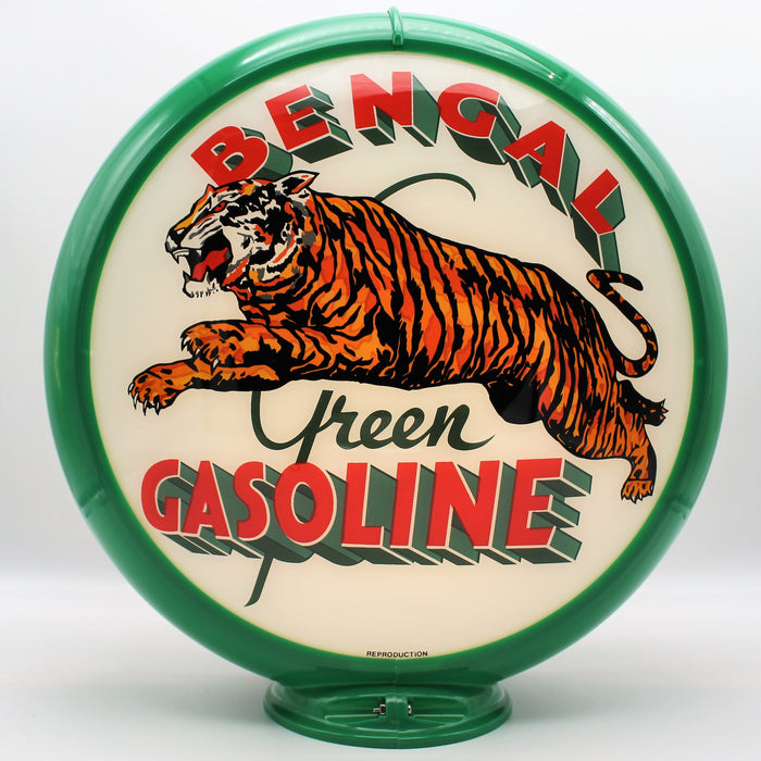 BENGAL GREEN GASOLINE 13.5" Gas Pump Globe Glass Face / Lens