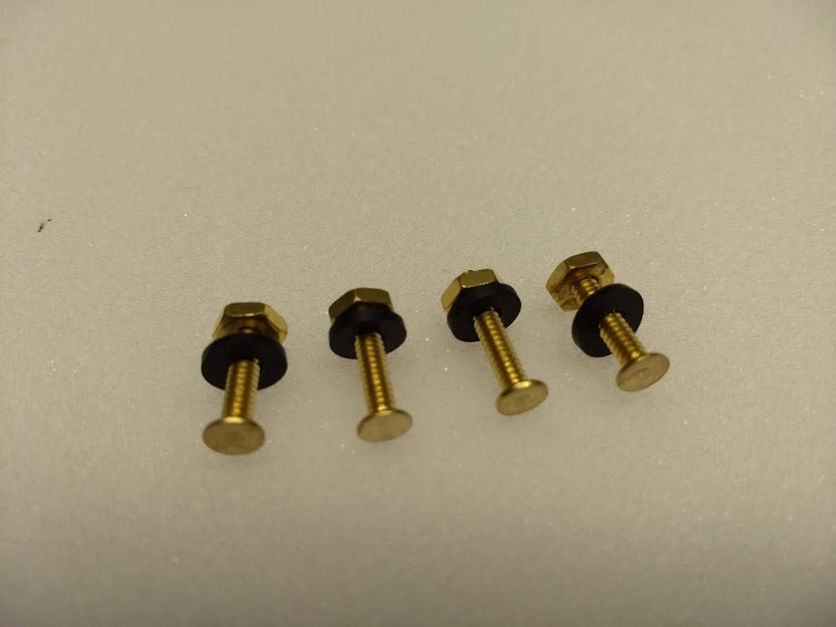 Gas Pump Globe Glass Body Screw Set - Brass Screws, Nuts and Rubber Washers