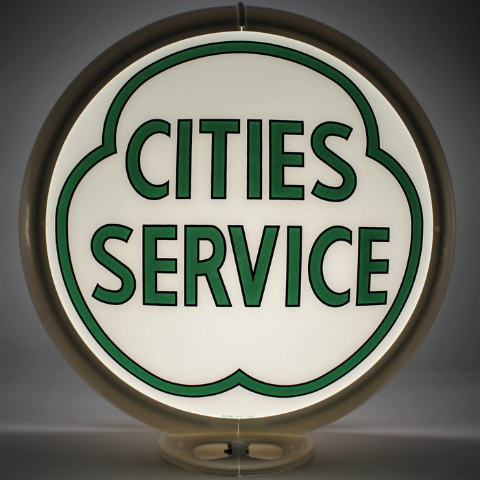 CITIES SERVICE GREEN 13.5" Gas Pump Globe