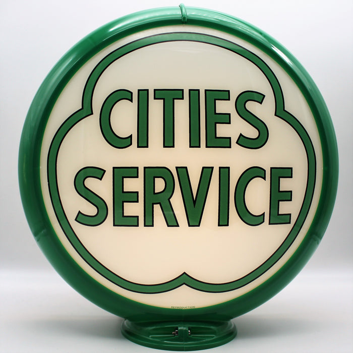 CITIES SERVICE GREEN 13.5" Gas Pump Globe Face / Lens