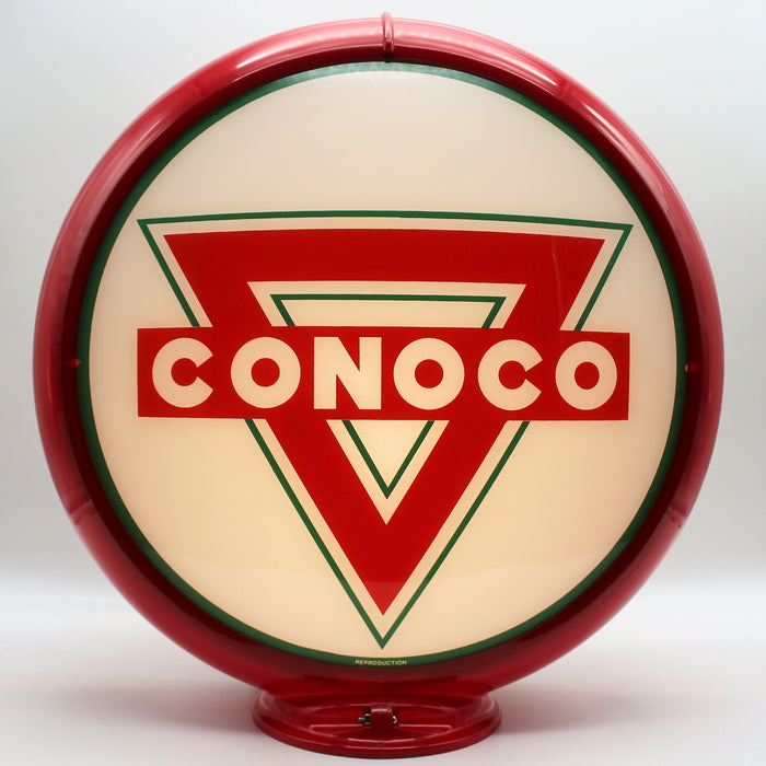 CONOCO RED TRIANGLE 13.5" Glass Face for Gas Pump Globe - FREE SHIPPING!!