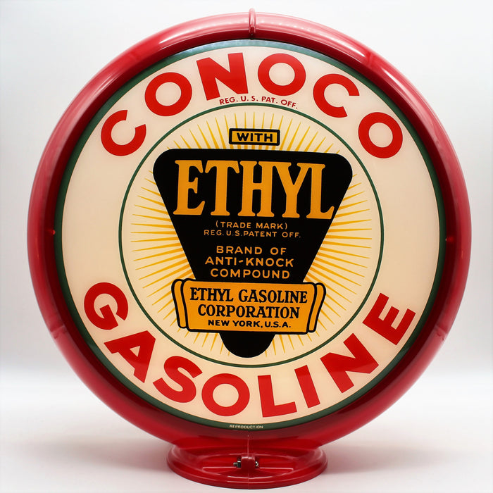 CONOCO ETHYL GASOLINE WHITE Gas Pump Globe