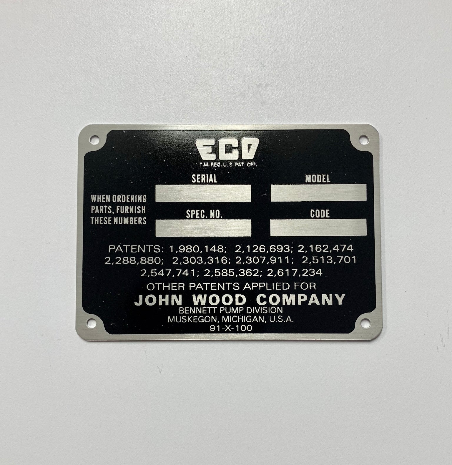 Pump Module Tags Pump ID Tags — PERGL