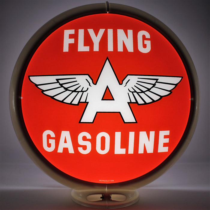 FLYING A RED BACKGROUND 13.5" Gas Pump Globe