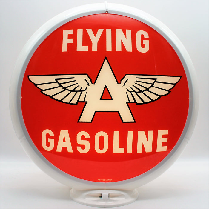 FLYING A RED BACKGROUND 13.5" Gas Pump Globe