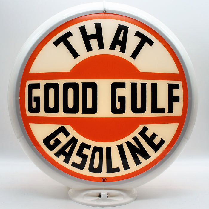 GULF "THAT GOOD GULF GASOLINE"  13.5" Glass Face