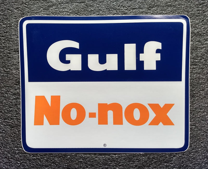 GULF NO NOX TRAPEZOIDAL DECAL  11 1/4" x 9"