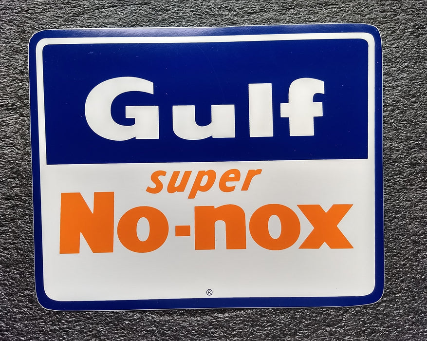 GULF SUPER NO-NOX TRAPEZOIDAL DECAL  11 1/4" x 9"