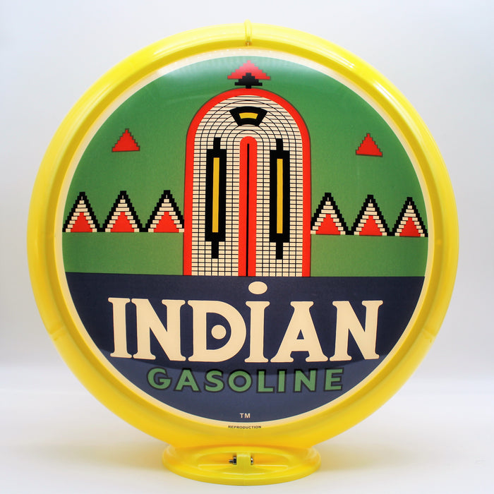 INDIAN GASOLINE WITH ARCH 13.5" Glass Face