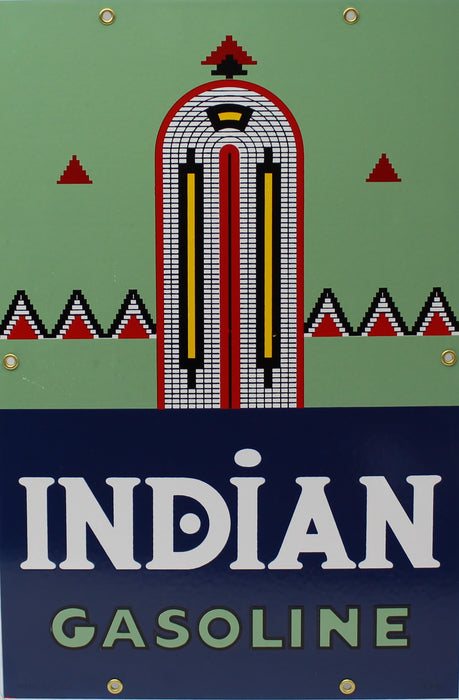 INDIAN GASOLINE 12" X 18" Porcelain Sign