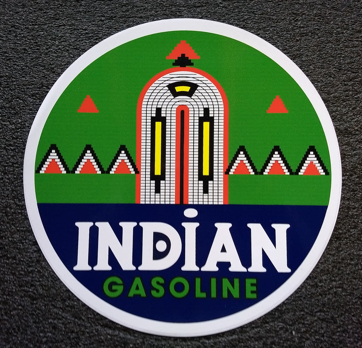 INDIAN GASOLINE-12" DECAL WITH ARCH