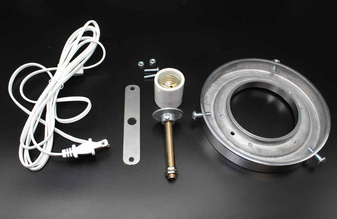 6" Polished Aluminum Globe Mount with Light Kit for Display or Gas Pump - FREE SHIPPING!!