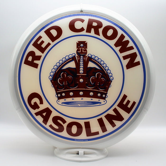 RED CROWN GASOLINE 13.5" Glass Face for Gas Pump Globe
