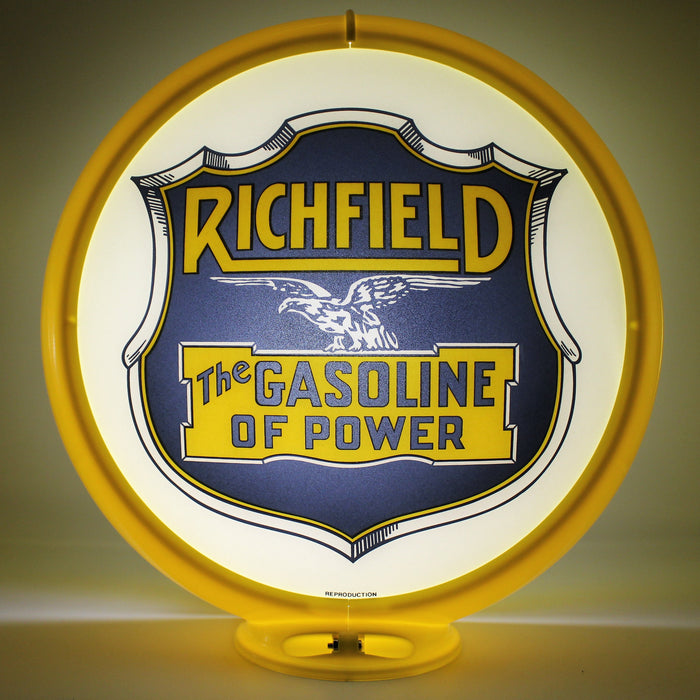 RICHFIELD GASOLINE OF POWER 13.5" Ad Globe