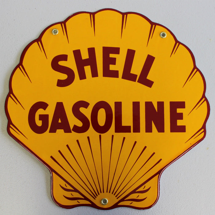 SHELL GASOLINE Die Cut Porcelain Sign - FREE SHIPPING!!