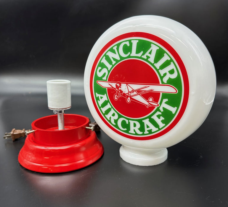 SINCLAIR AIRCRAFT 8" Mini Glass Gas Pump Globe - FREE SHIPPING!!
